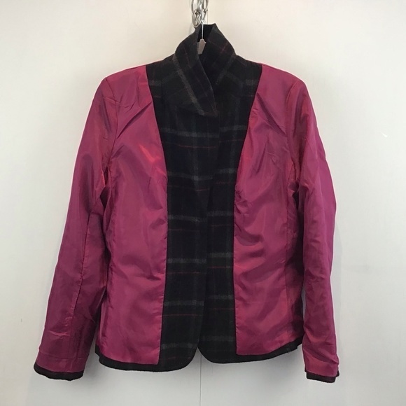 Talbots Outlet wool blend two button plaid lined two pocket blazer. Size 10 - Picture 4 of 7